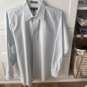 Nordstrom Dress Shirt Blue and lime stripe